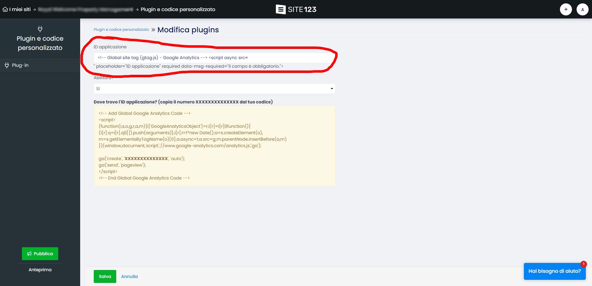 Verifica Del Dominio Per Facebook Per Site123