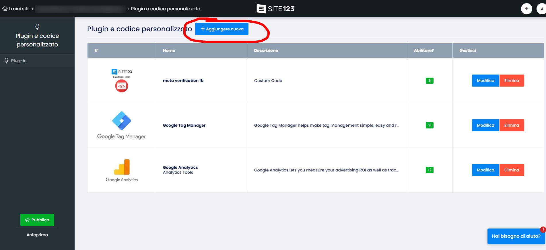 Verifica Del Dominio Per Facebook Per Site123