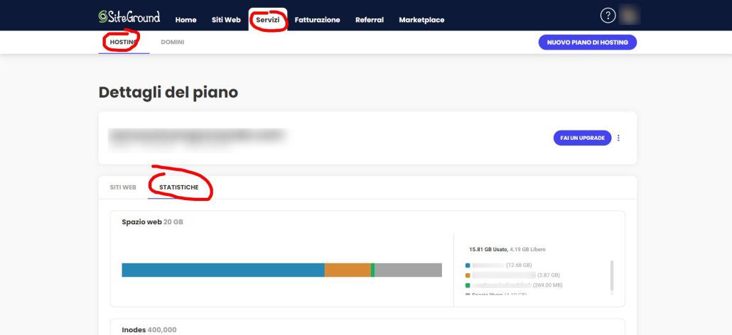 Siteground: È Necessario Un Intervento Immediato: Il Tuo Piano Hosting Eccede La Quota Di Spazio Consentita