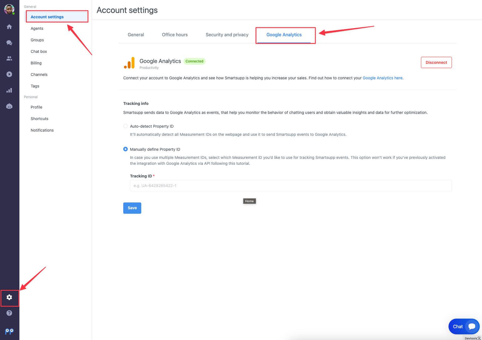 Smartsupp – Tracciamento Ga4