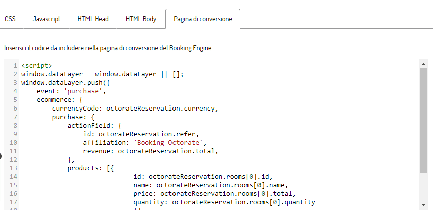 Octorate – Tracciamento Delle Conversioni Del Booking Ga4+gtm