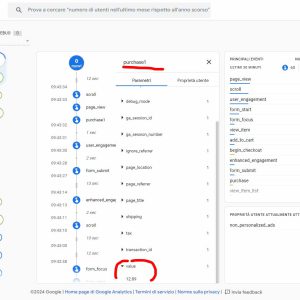 Valore di acquisto corretto con nome evento cambiato